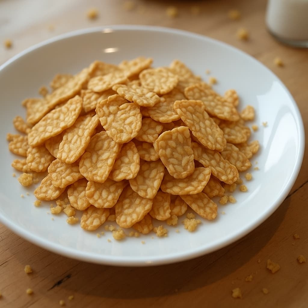 “A plate of crumbled sea salt tempeh chips, showcasing their texture and appearance, highlighting their unique flavor”.