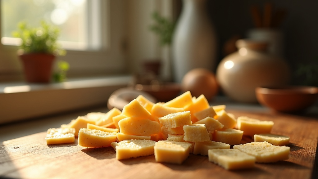 Assortment of simple ingredients for making sea salt crackers or chips, including parsley, olive oil, and sea salt.