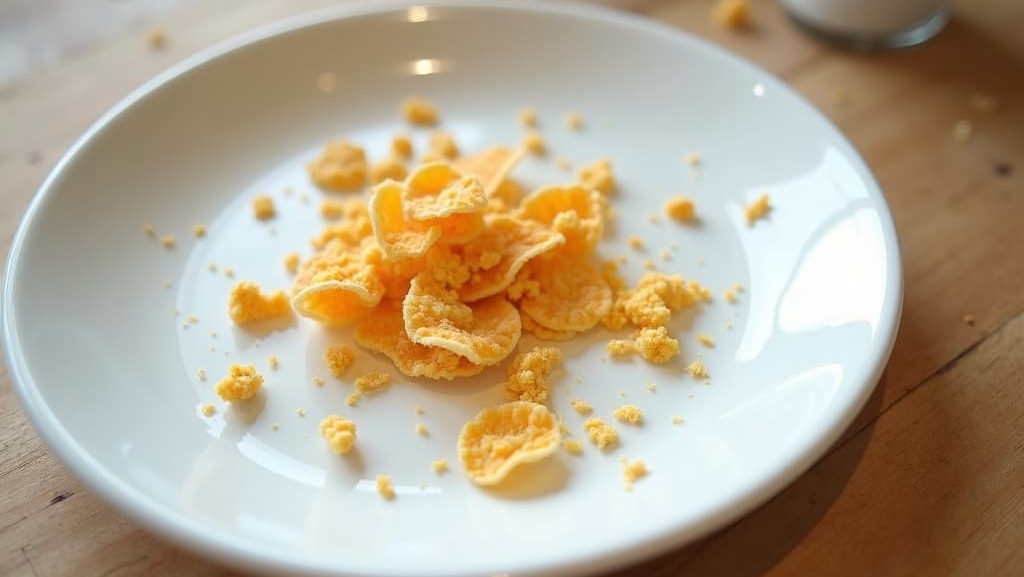 “A plate of crumbled sea salt tempeh chips, showcasing their texture and appearance, highlighting their unique flavor”.