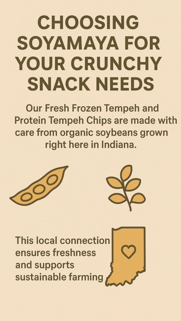 Nutritious organic soybean tempeh snacks made in Indiana.