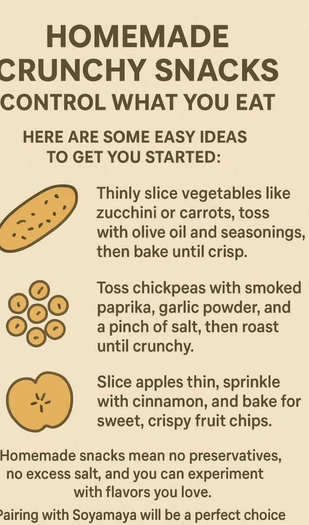 Crispy soy maya snacks, healthy homemade soy snacks recipe, soy maya healthy crunchy snacks.