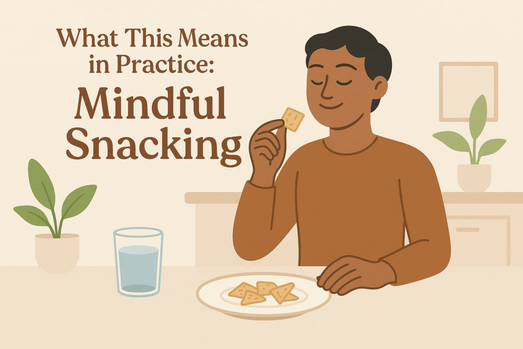 "Mindful snacking - a healthy approach to enjoying nutritious treats like fried tempeh chips while being conscious of portion and intake."