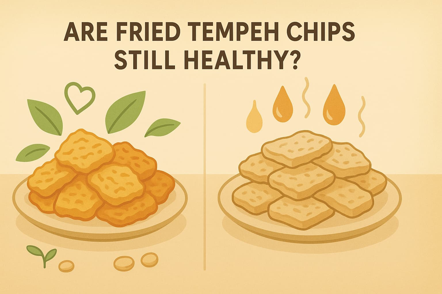 “Fried tempeh chips, a healthier snack option showcasing the versatility of soy-based ingredients”.