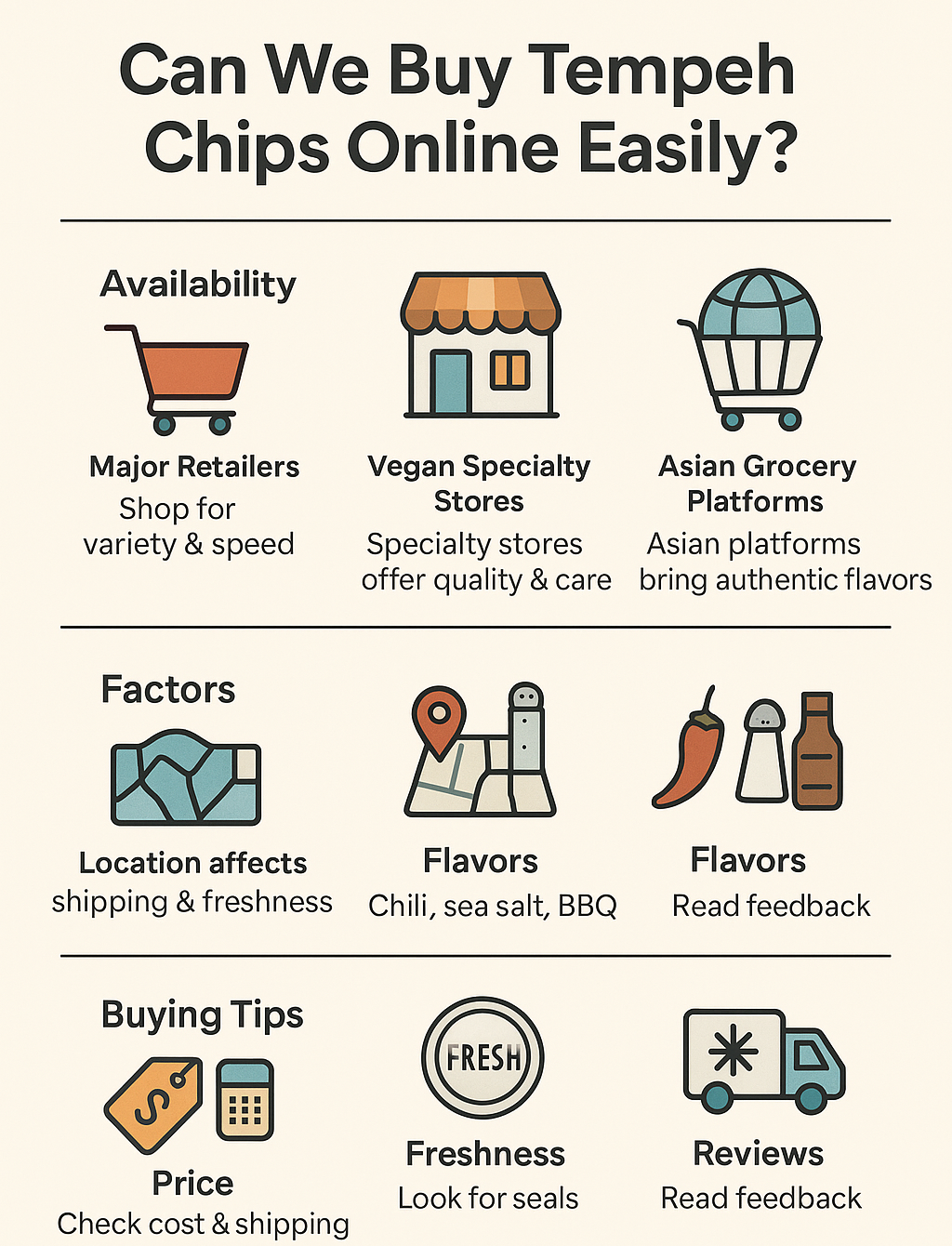 “Informative guide on purchasing Tempeh Chips online, covering availability, factors, and buying tips.”