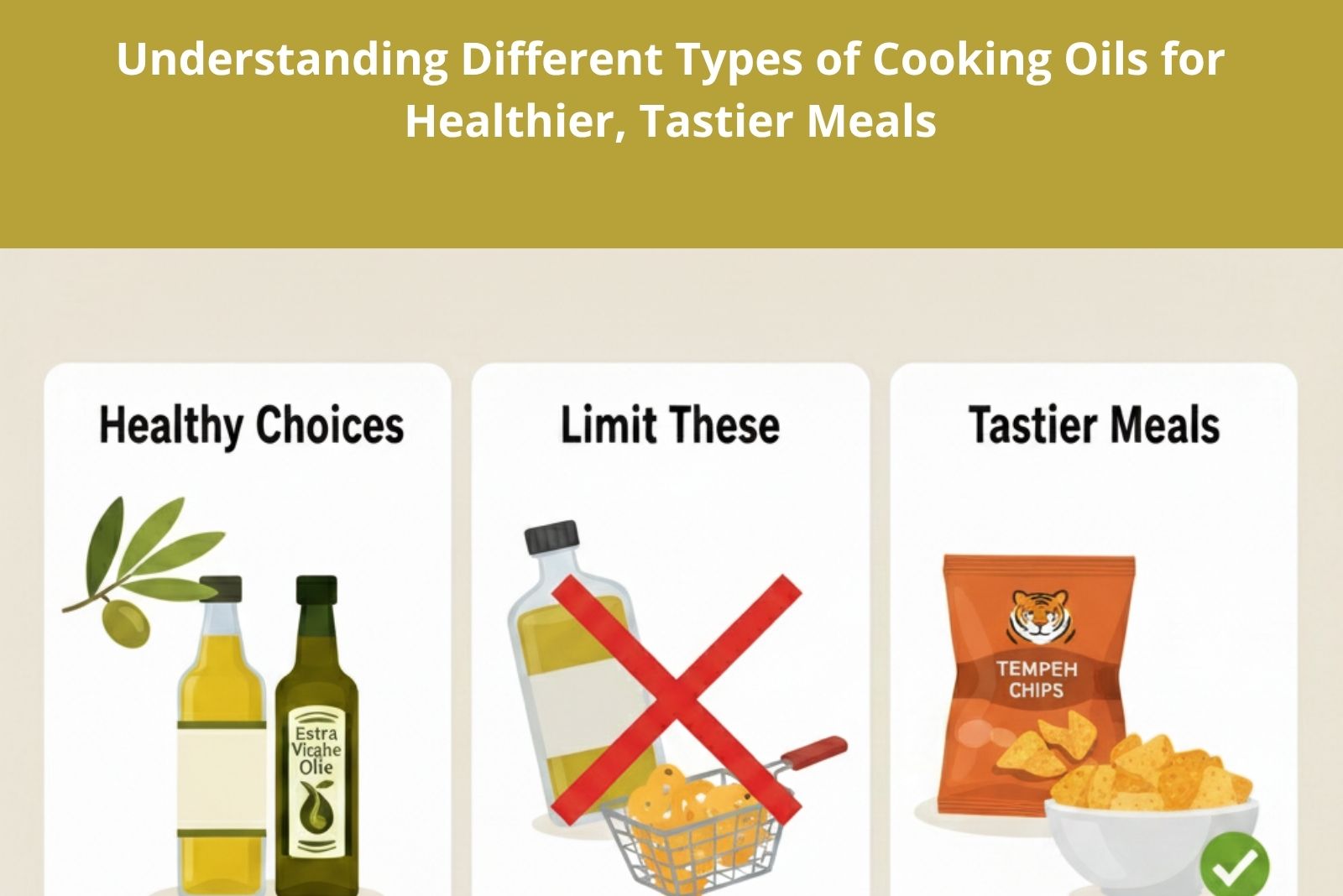 Olive oil bottles for healthy cooking choices.