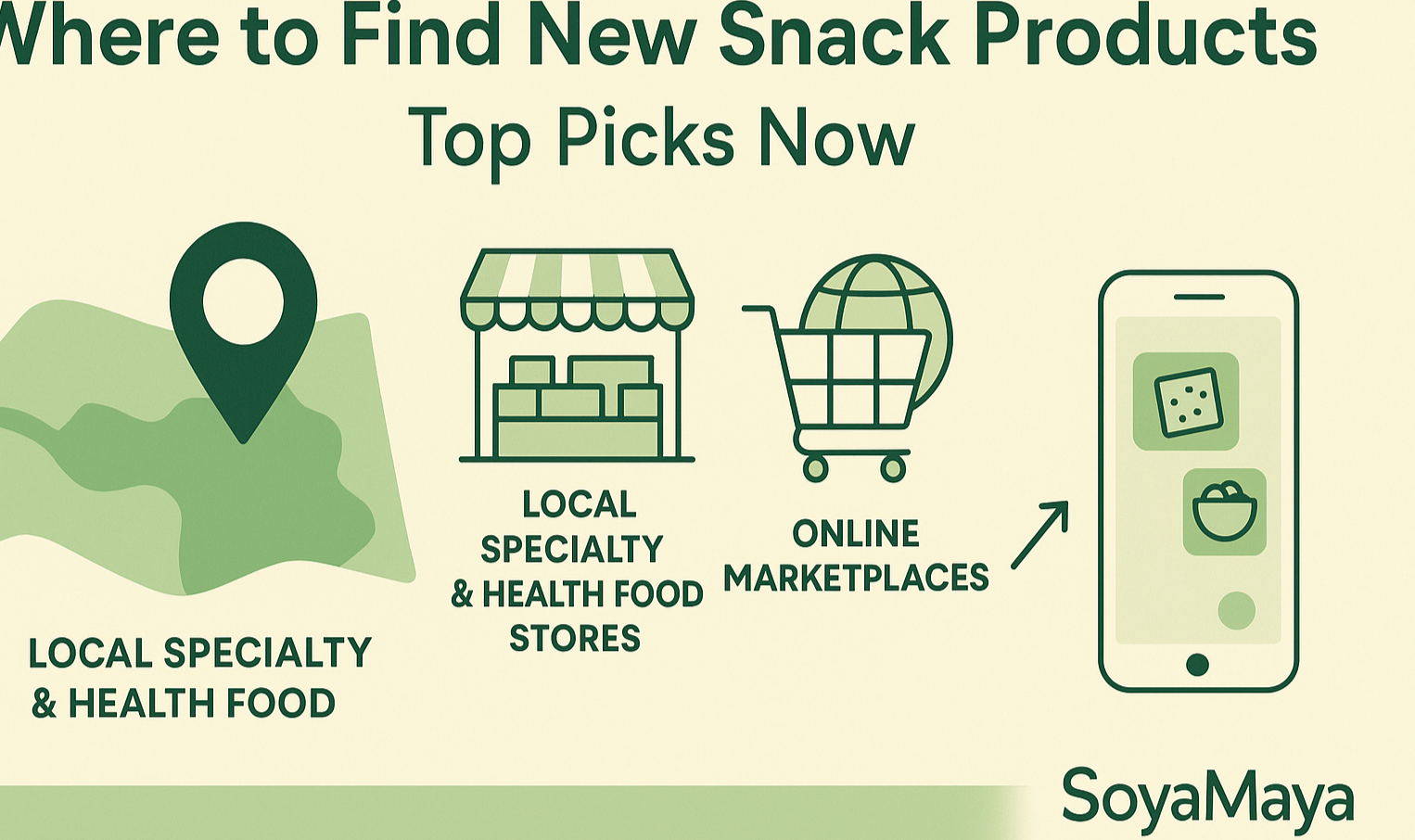 “Visual guide showcasing diverse options to discover emerging snack trends.”
