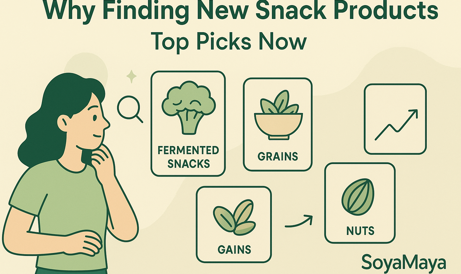 “Visual guide showcasing emerging snack categories and consumer preferences.”