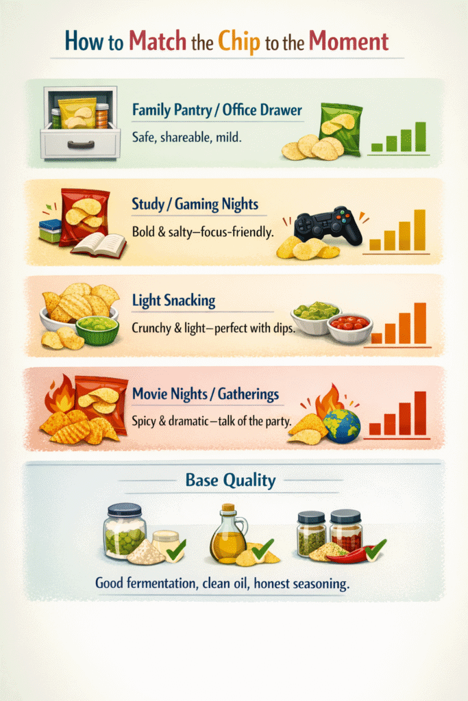 Discover the Ideal Tempeh Chip Pairing: An infographic showcasing versatile options for every occasion.