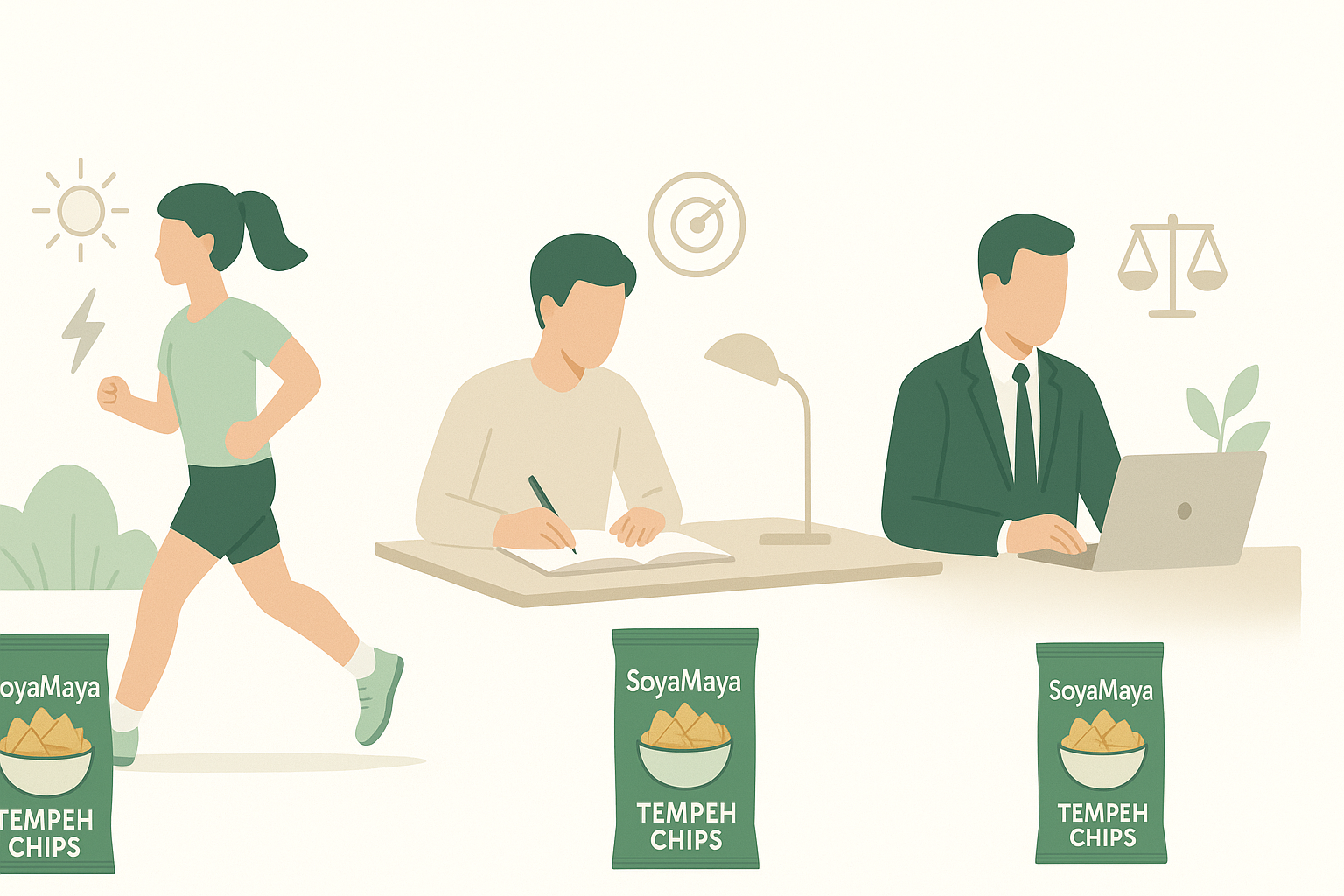 “Graphic representation of people enjoying a nutritious snack.”