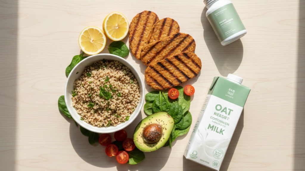 Whole-food focus: This healthy plate combines nutrient-dense ingredients, avoiding reliance on supplements alone.