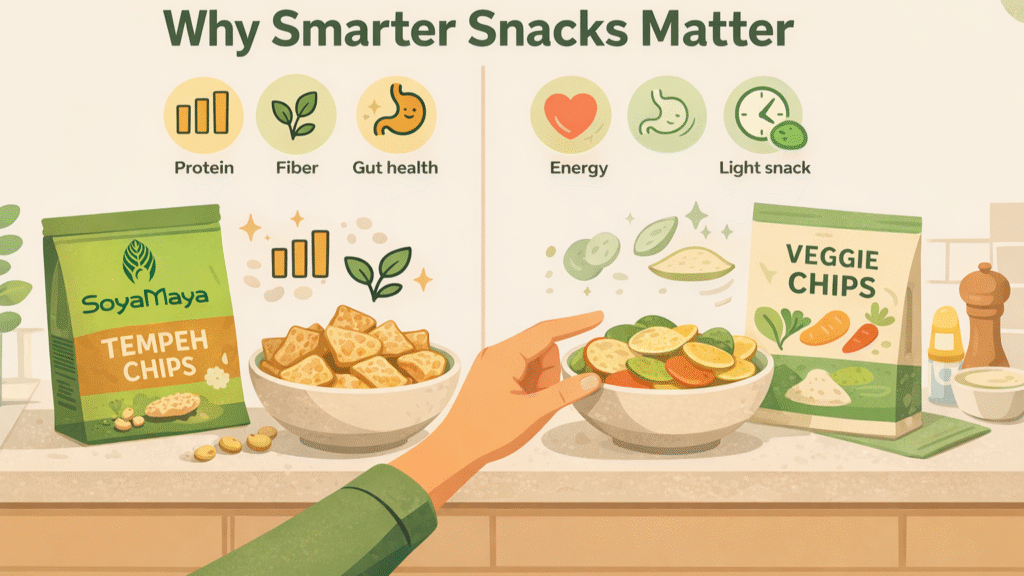 “Smarter Snacking with Tempeh Chips and Veggie Chips: Protein, Fiber, and Lasting Fullness”