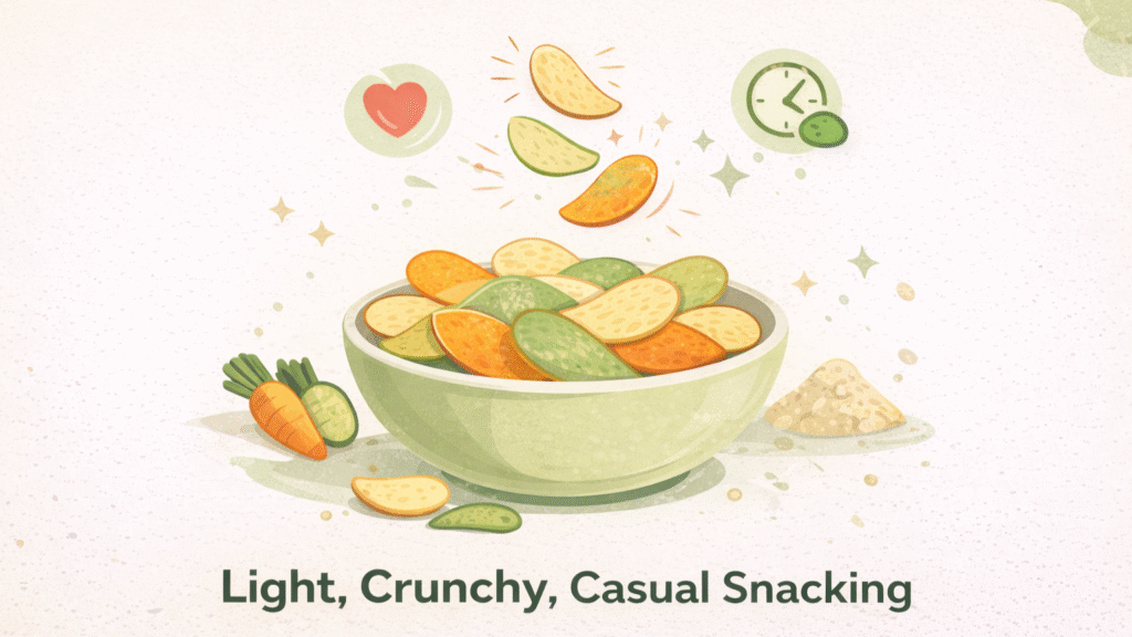 “Casual, Crunchy Delight: Tempeh Chips and Veggie Chips as Filling and Enjoyable Snack Choices”