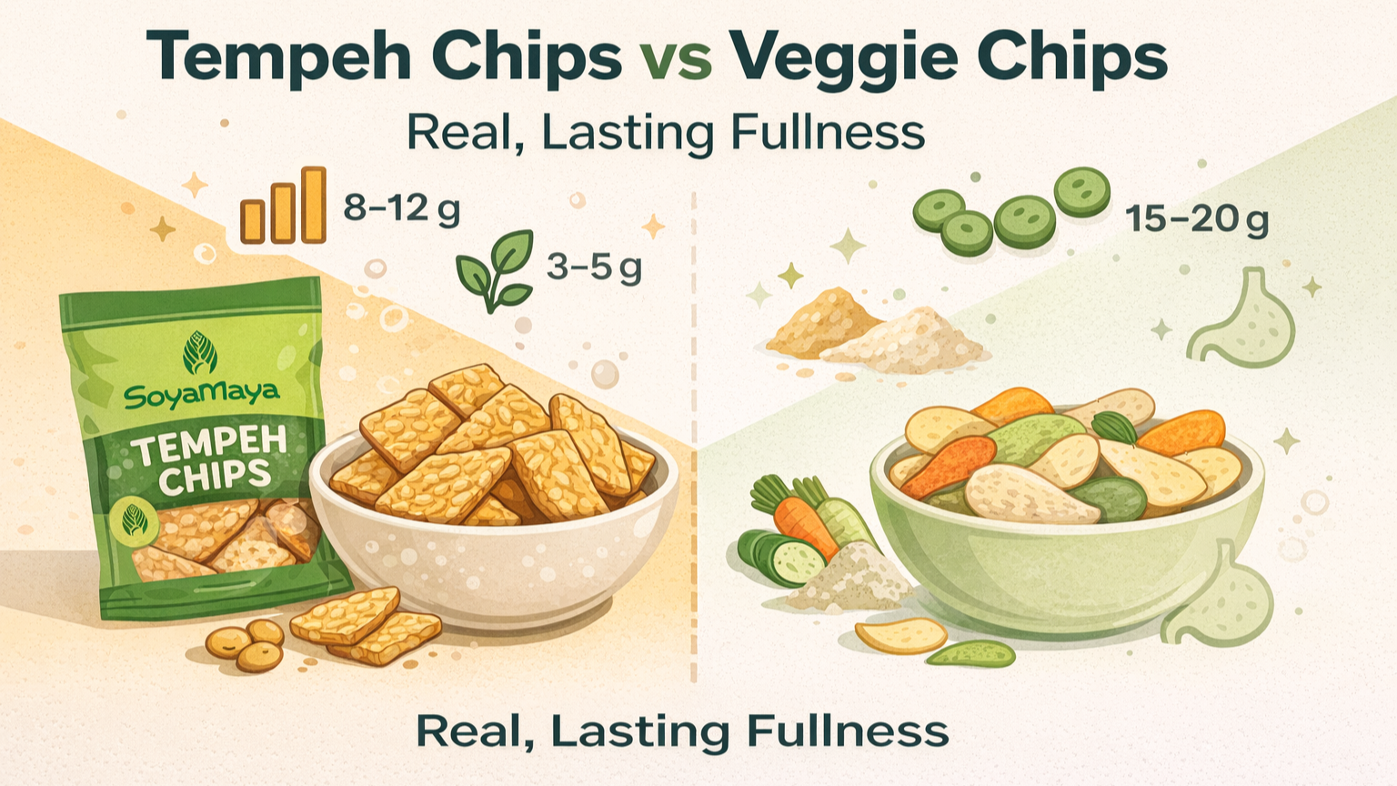 “Snack Showdown: Tempeh Chips vs Veggie Chips for Lasting Fullness”