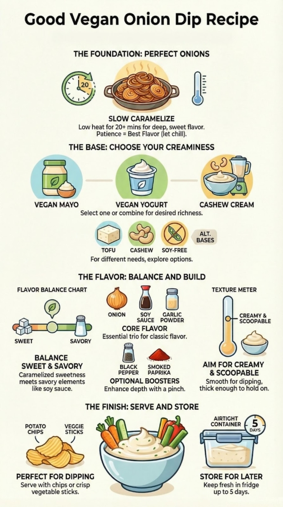 Vegan onion dip recipe with soy Maya, perfect for dipping and vegan snack ideas.