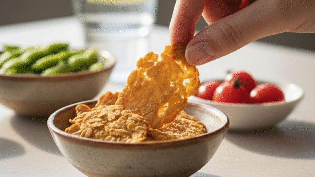 Recognizing the importance of incorporating crunchy, satisfying textures into a nutritious diet through options like spicy tempeh chips.