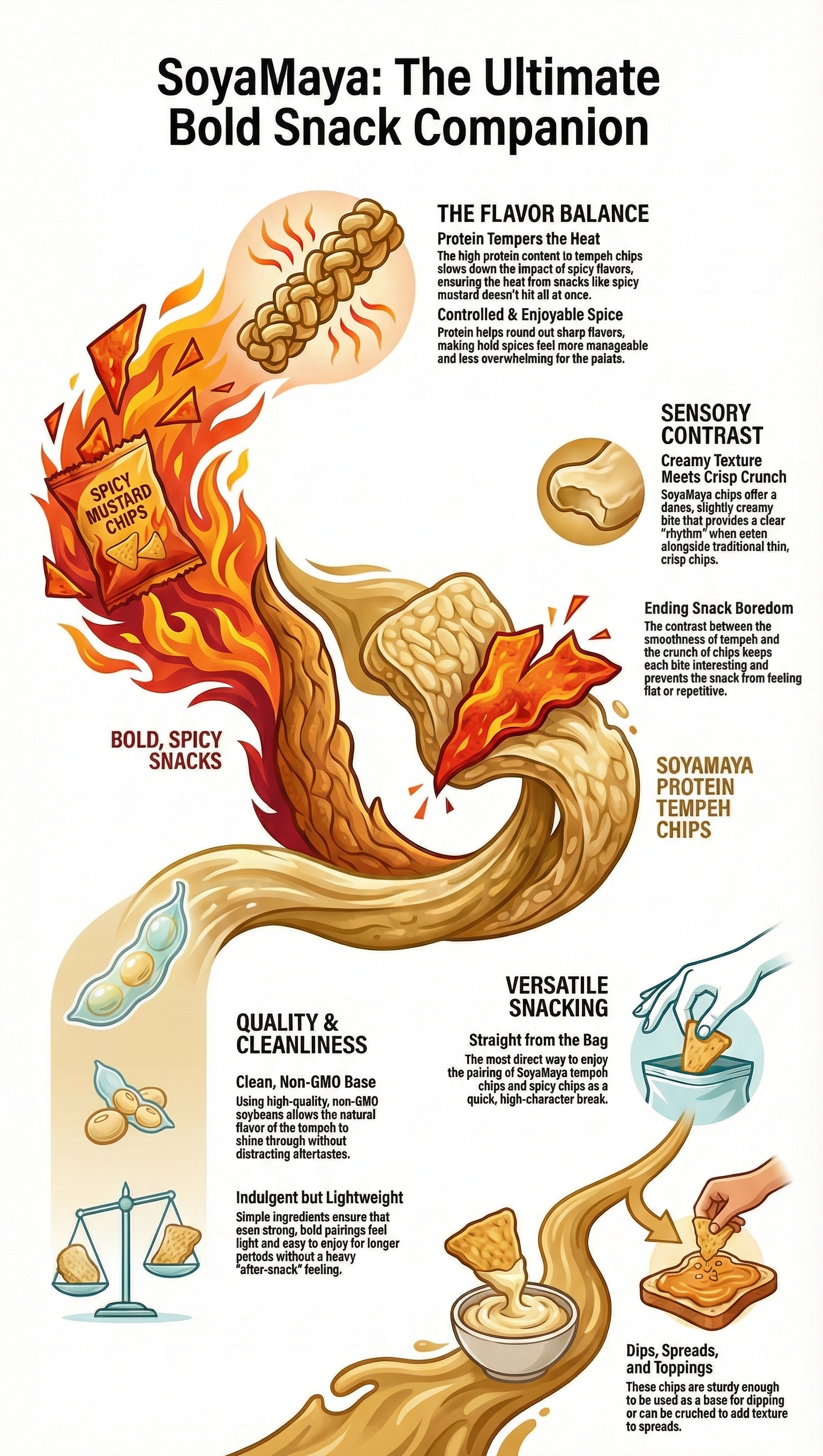 SoyaMaya tempeh chips - the ideal snack companion for those seeking a tasty, nutritious, and versatile option.