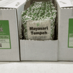 non-GMO soybeans in Mayasari Tempeh packaging for healthy eating.